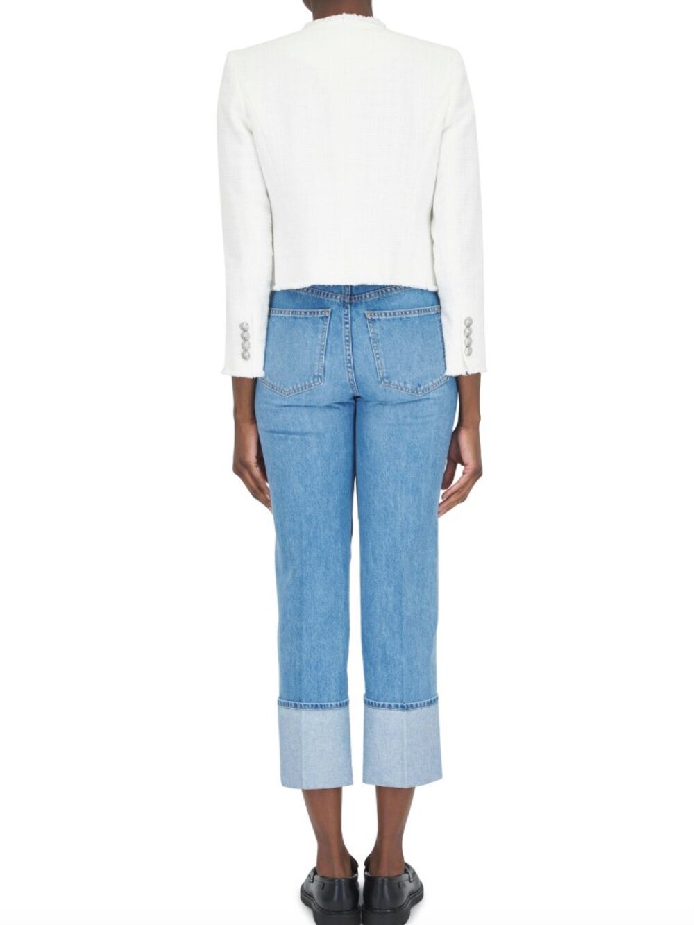 Veronica Beard Dylan Cuffed Straight Leg Jean in Silverwood Blue - Picture 3 of 7